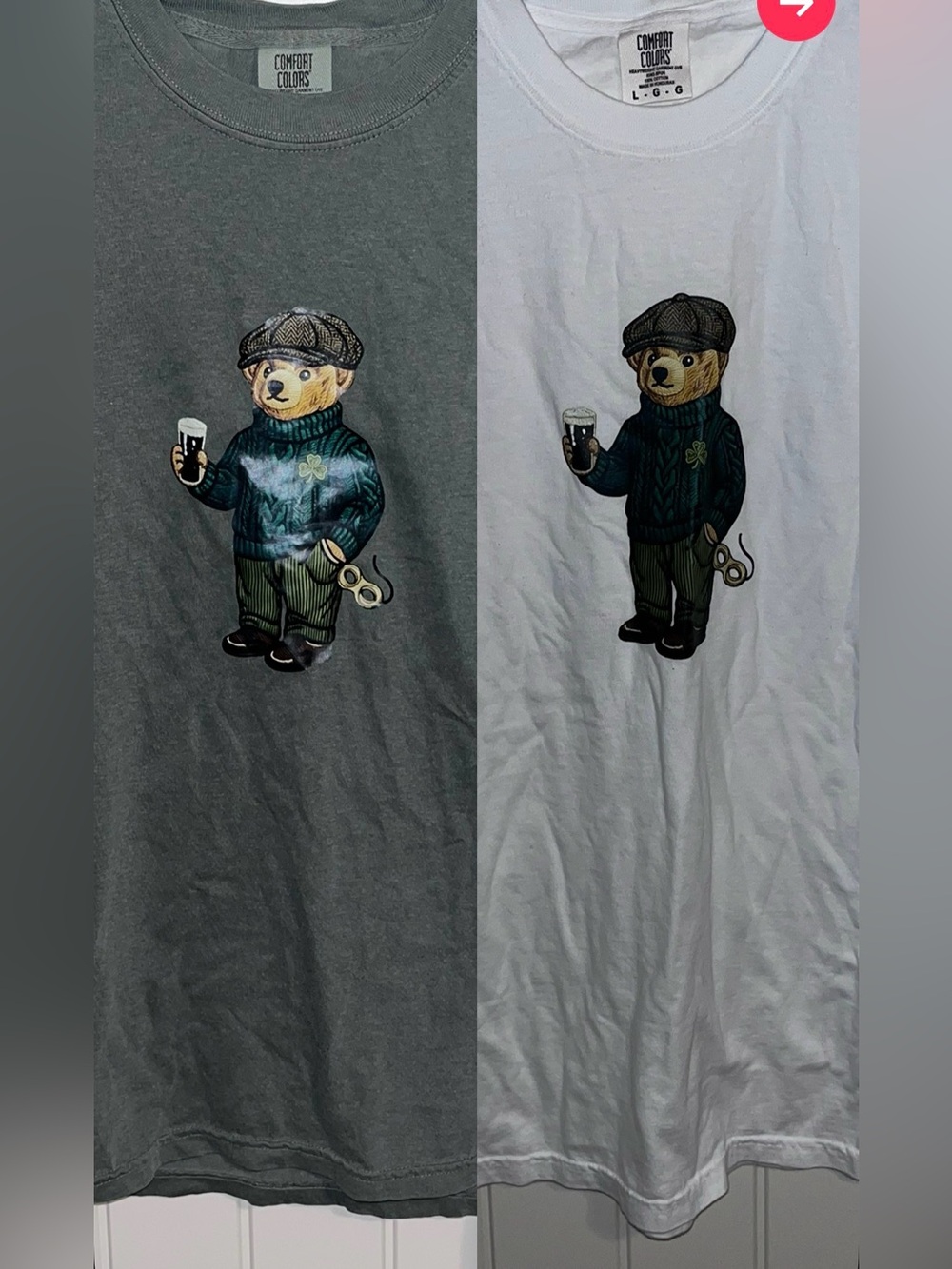 Set of Comfort Colors Tshirts with cute Bear Graphic